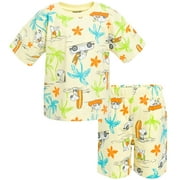 PEANUTS Woodstock Snoopy Little Boys French Terry T-Shirt and Shorts Outfit Set Infant to Little Kid